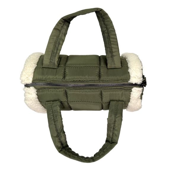 INC International Concepts Breeah Mini Barrel Crossbody Handbag - Moss Sherpa - Picture 6 of 7